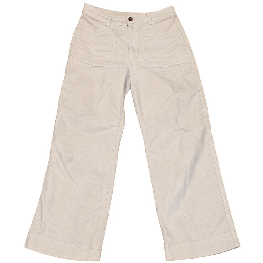 Patagonia Wide Leg Corduroy Pants High Rise Pumice Off White Cream Women Size 6